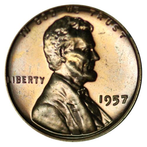 1957 No Mint Mark Wheat Penny