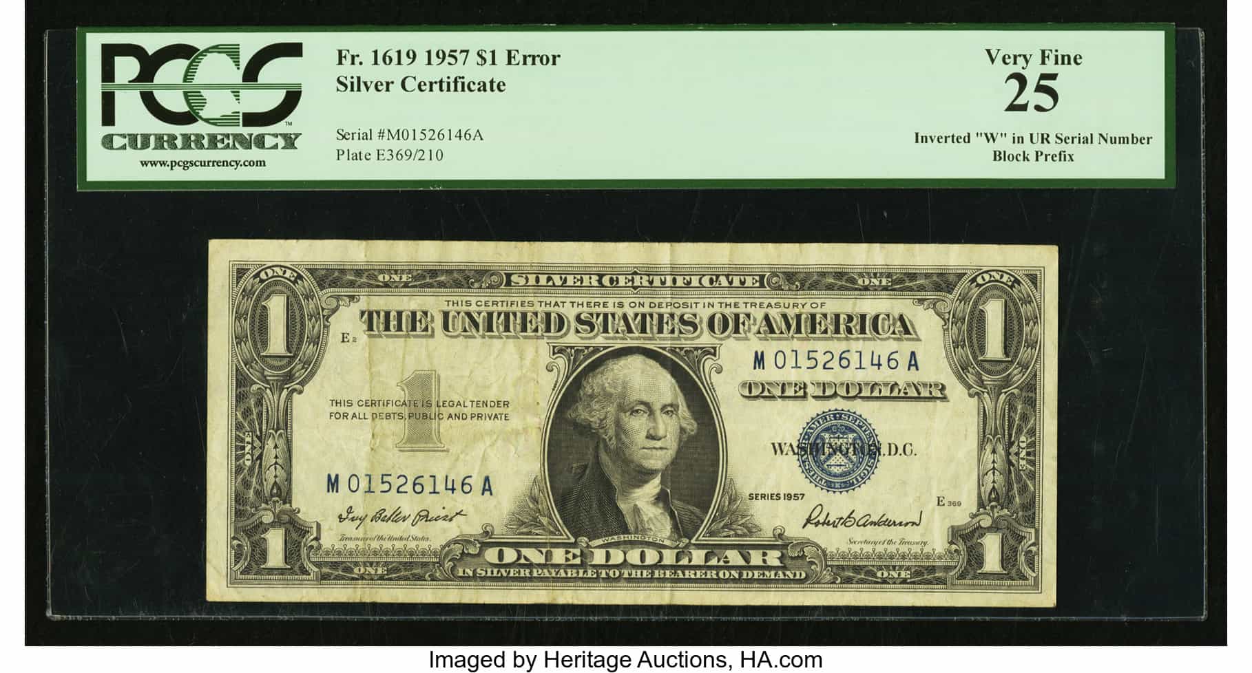 1957 Silver Certificate Inverted Numbers