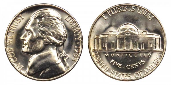 1965 No Mint Mark Nickel Regular Strike Value