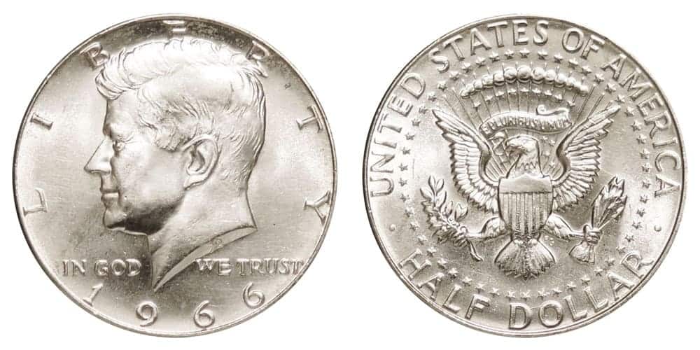 1966 No Mint Mark Kennedy Half Dollar