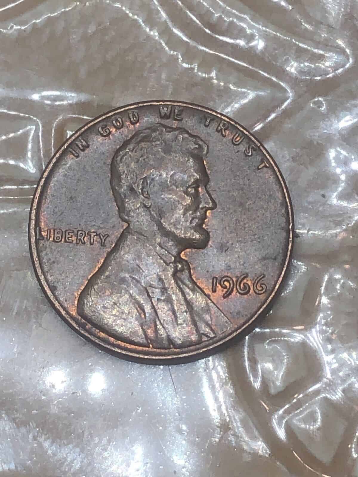 1966 Penny Double Struck Error