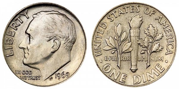 1968 Proof No Mint Mark Dime Value