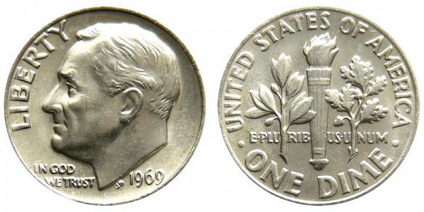 1969 No Mint Mark Dime Value