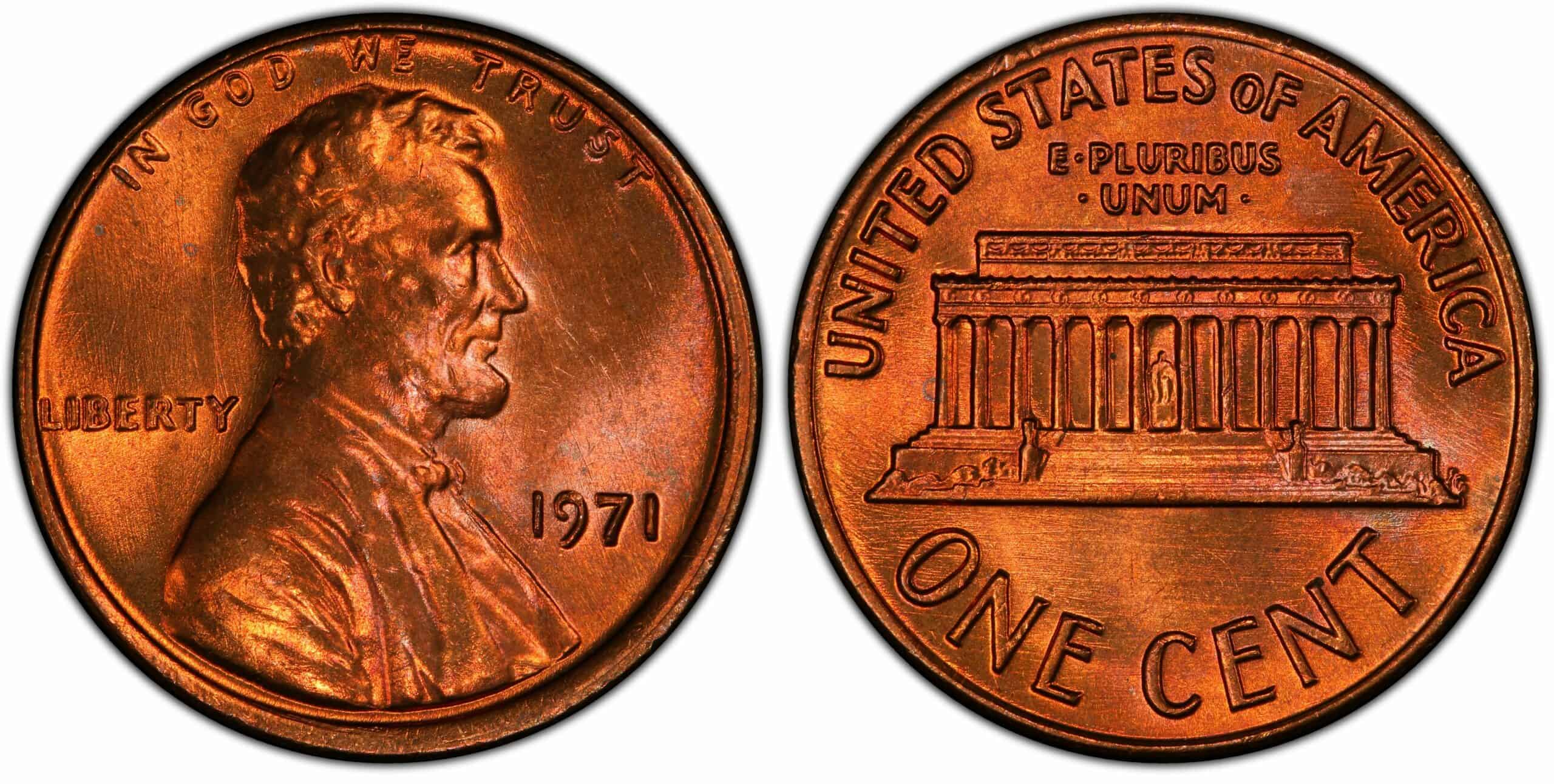 1971 Penny Double Die Obverse Error 