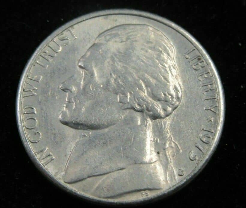 1973 Nickel with Die Break Error