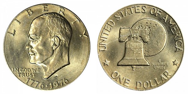 1976 D Dollar Value - Type 2, High Relief, Delicate Lettering
