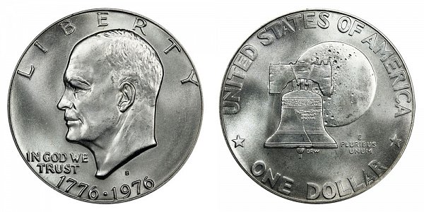 1976 S Silver Dollar - Type 1, Low Relief, Bold Lettering