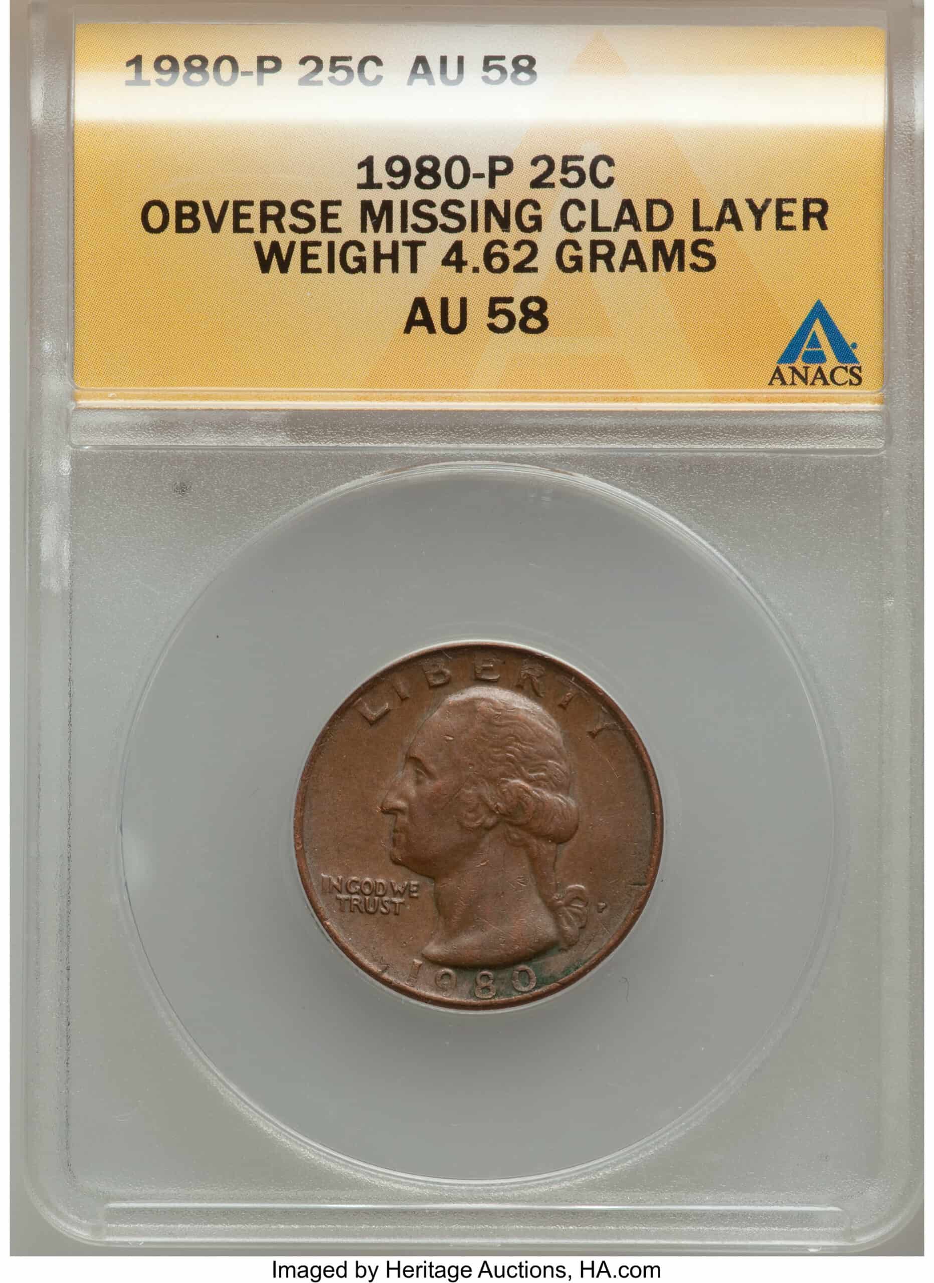 1980 Quarter with Missing Clad Layer