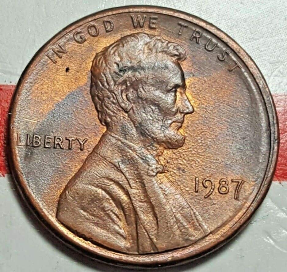 1987 Penny Off-Center Error