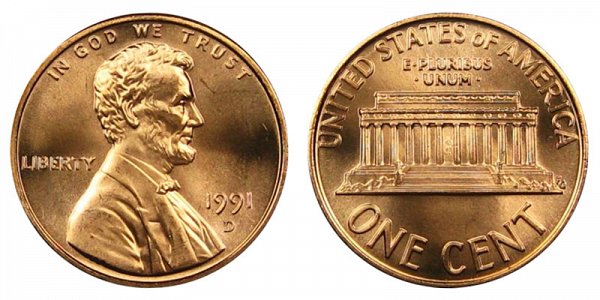 1991 D Penny Value