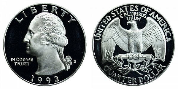 1993 Silver S Proof Quarter Value