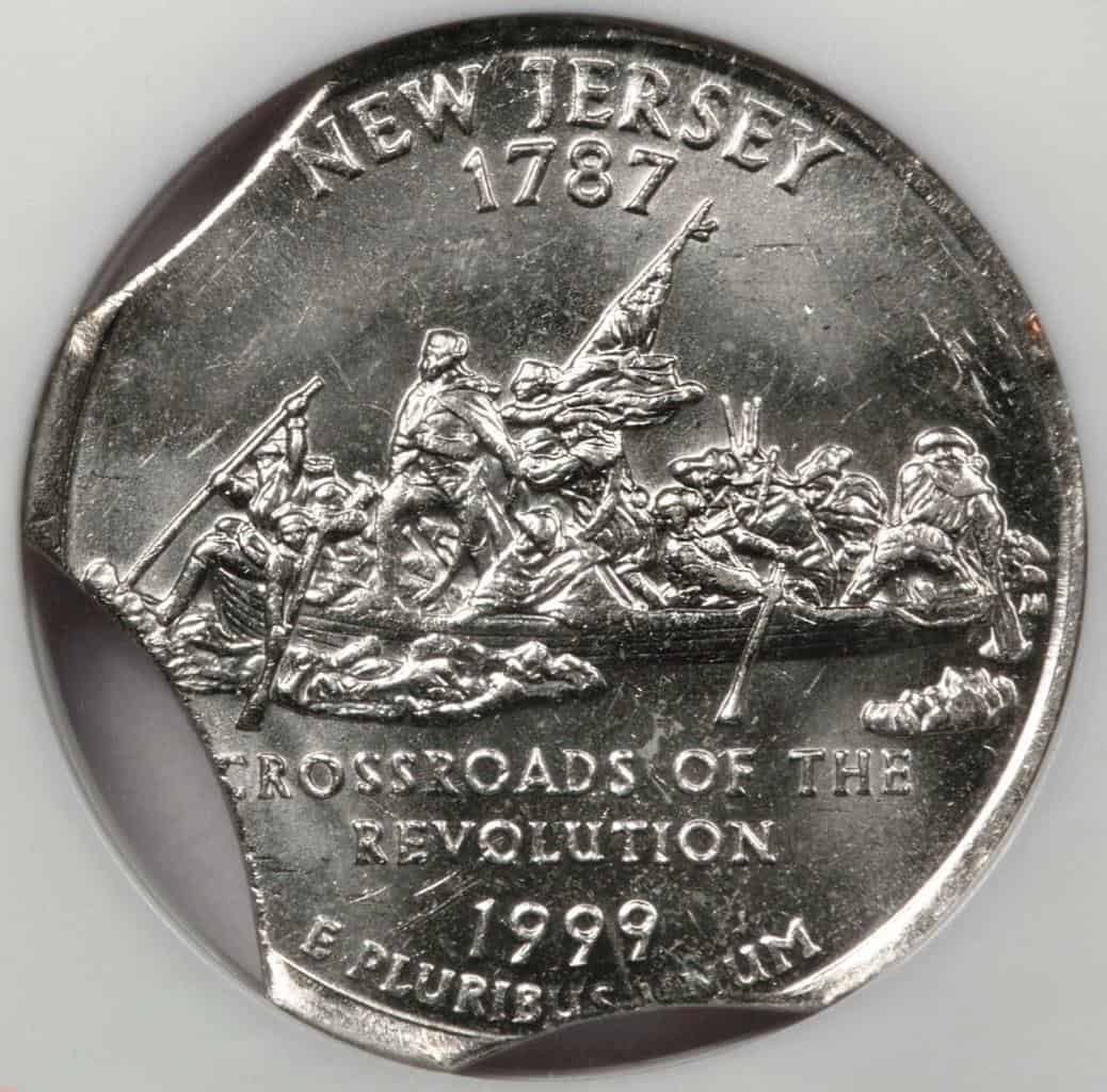 1999 D New Jersey Quarter Clip Error
