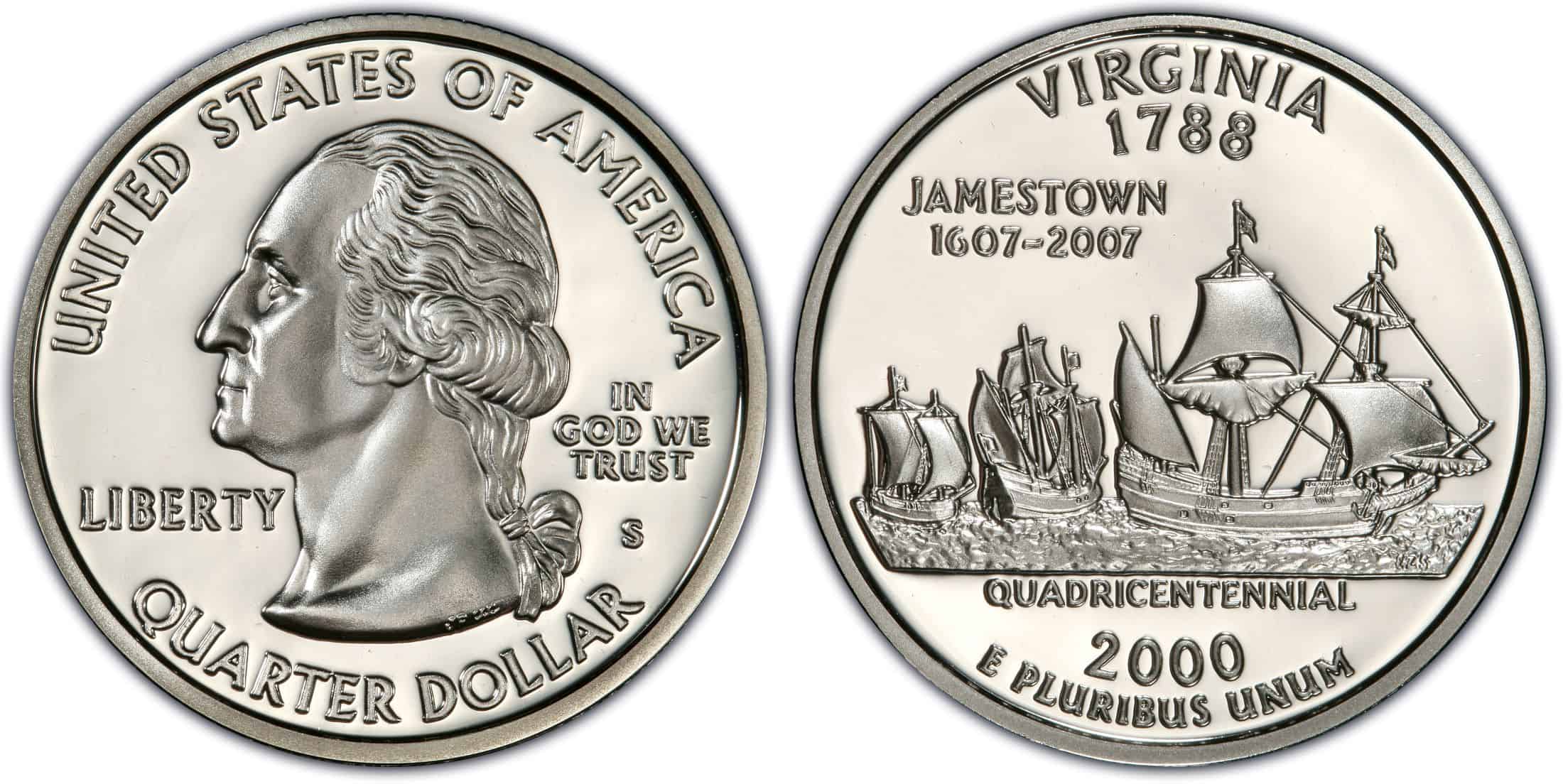 2000 – S Silver Proof Quarter Value