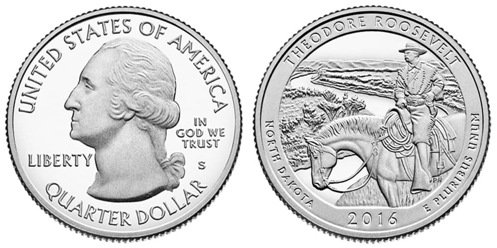 2016 S Proof Theodore Roosevelt Quarter Value
