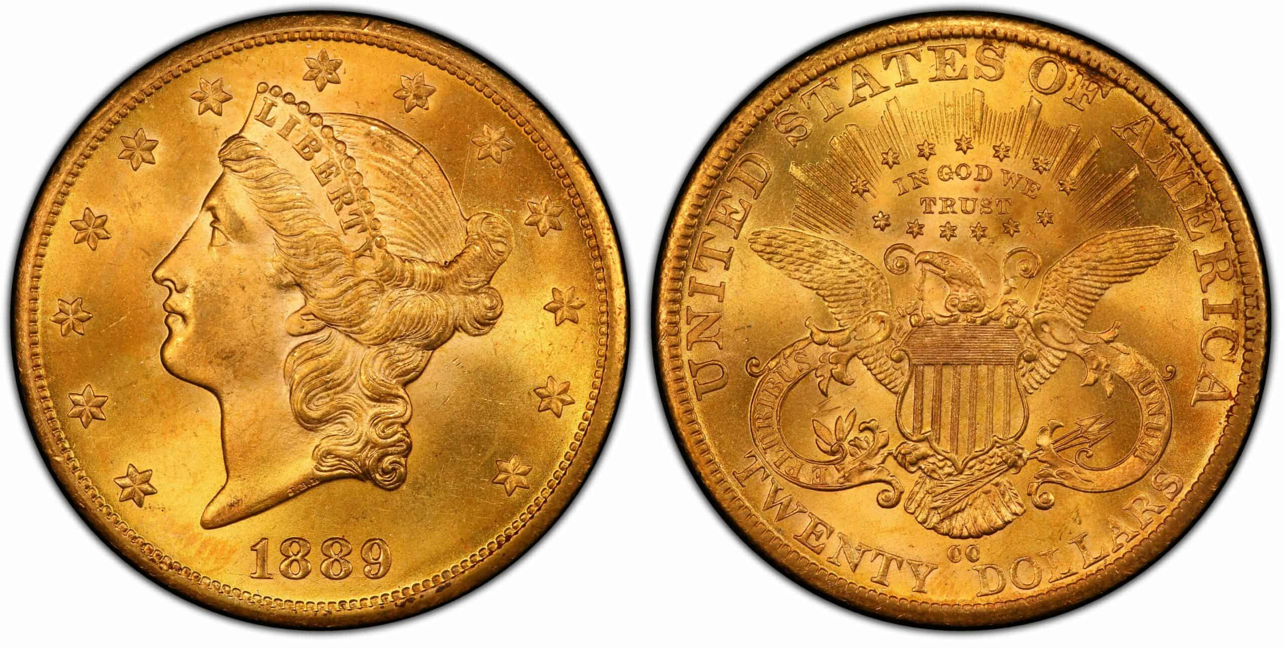 Liberty With Motto "TWENTY DOLLARS" 20 Dollar Gold Coin (1877-1907)