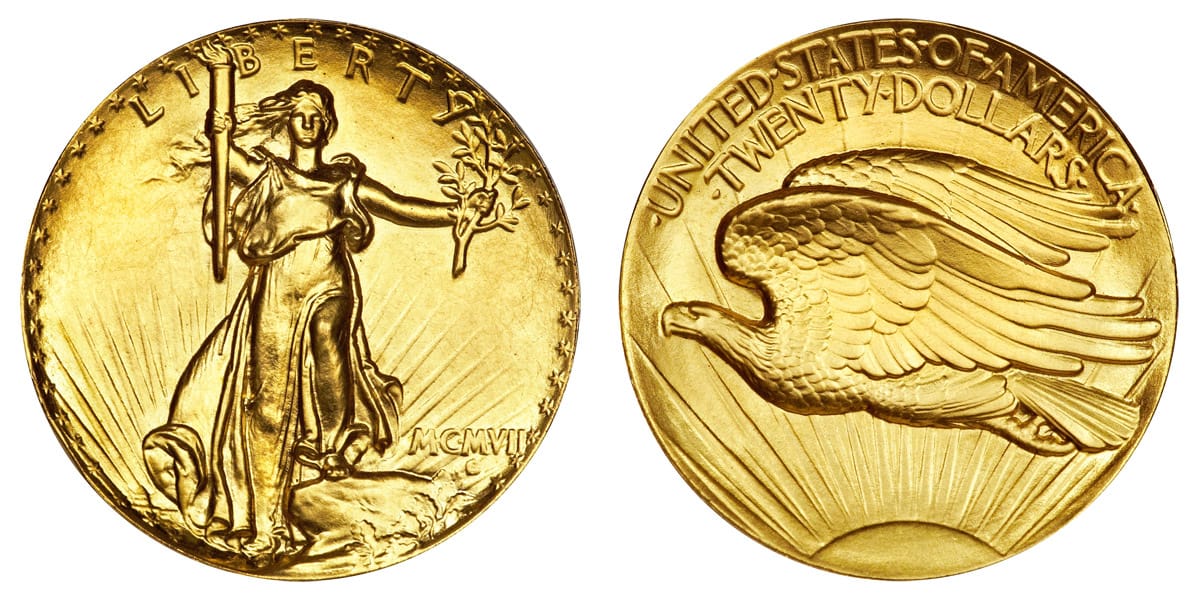 Saint Gaudens High Relief 20 Dollar Gold Coin (1907)